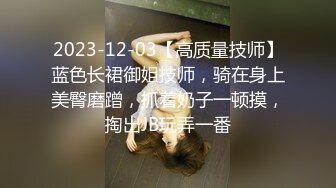 2023-12-03【高质量技师】蓝色长裙御姐技师，骑在身上美臀磨蹭，抓着奶子一顿摸，掏出JB玩弄一番