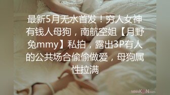 最新5月无水首发！穷人女神有钱人母狗，南航空姐【月野兔mmy】私拍，露出3P有人的公共场合偸偸做爱，母狗属性拉满