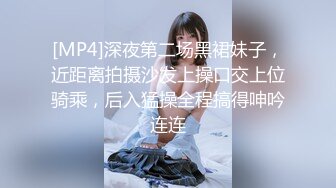 [MP4]深夜第二场黑裙妹子，近距离拍摄沙发上操口交上位骑乘，后入猛操全程搞得呻吟连连